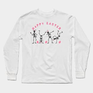 Dancing Skeleton Easter , Funny Easter Long Sleeve T-Shirt